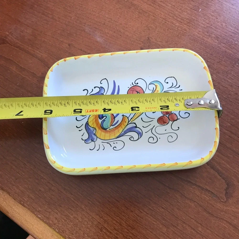 Williams Sonoma Raffaellesco Hand Painted Italian Art Pottery Rectangula…